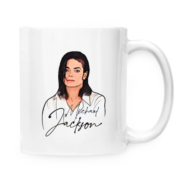 Hrnek malý bílý s potiskem Michael Jackson